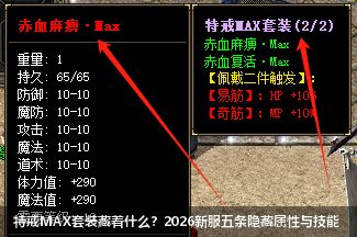 特戒MAX套装藏着什么？2026新服五条隐藏属性与技能